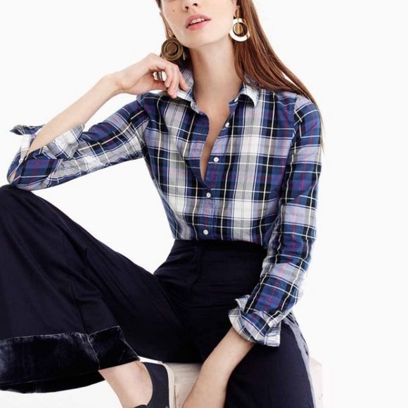 J. Crew Plaid Perfect Fit Shirt - Picture 7 of 7